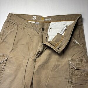 Carhartt Force Cargo Pants 38x30 Ripstop Relaxed Fit Workwear Khaki Tan BN4200-M